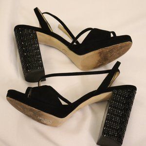 Michael Kors Black Chunky Heels - Size 10